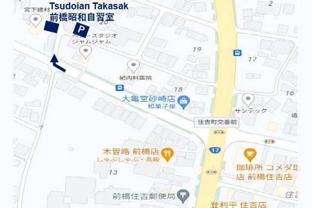 Tsudoian Takasaki（つどいあん たかさき）前橋昭和自習室 地図